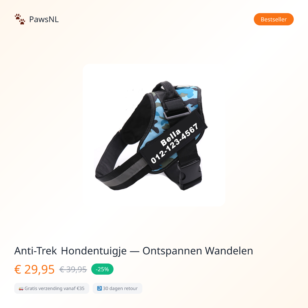Anti-Trek Hondentuigje — Ontspannen Wandelen