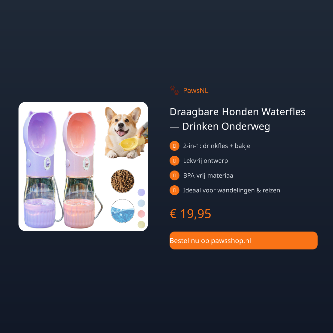 Draagbare Honden Waterfles — Drinken Onderweg - thumbnail 2