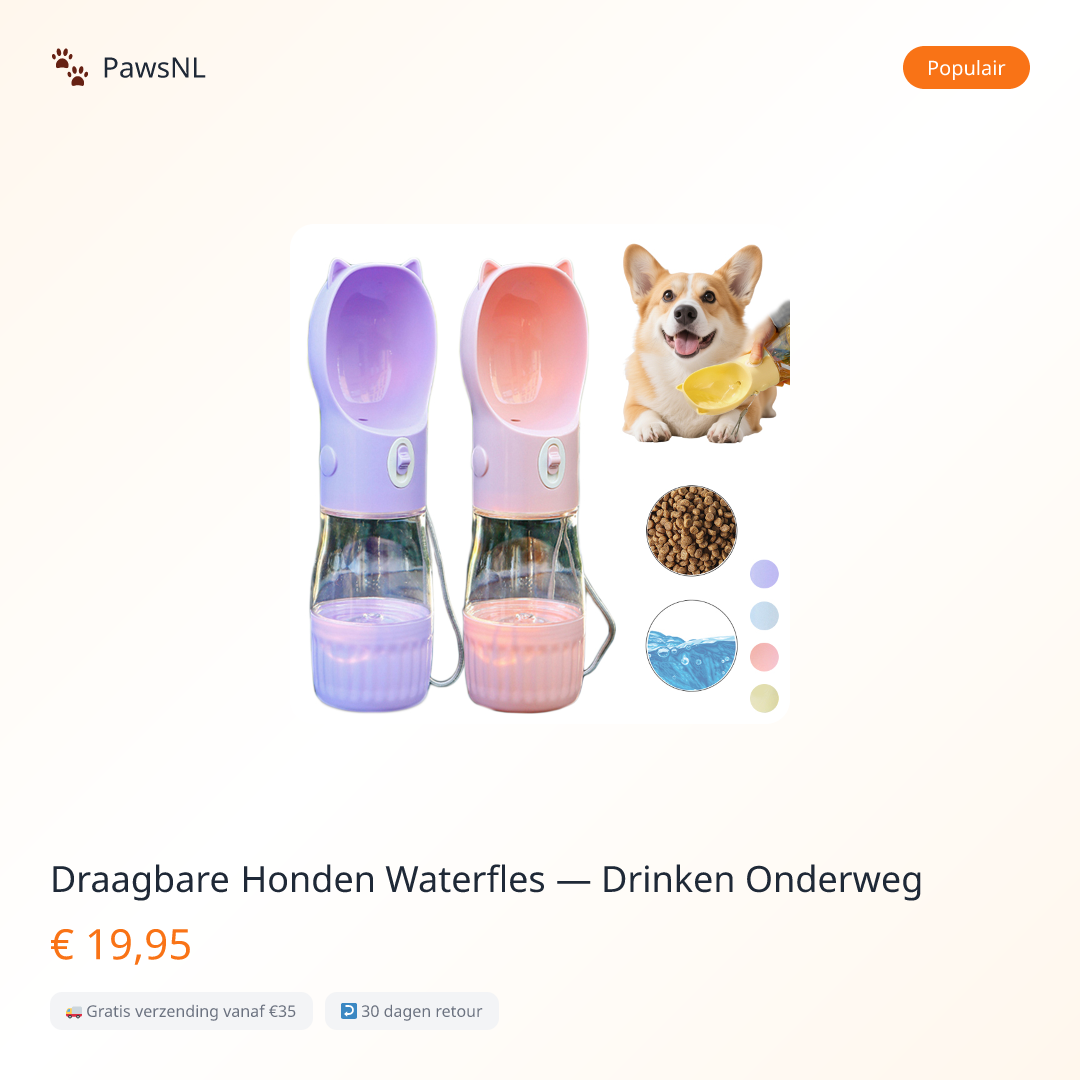 Draagbare Honden Waterfles — Drinken Onderweg
