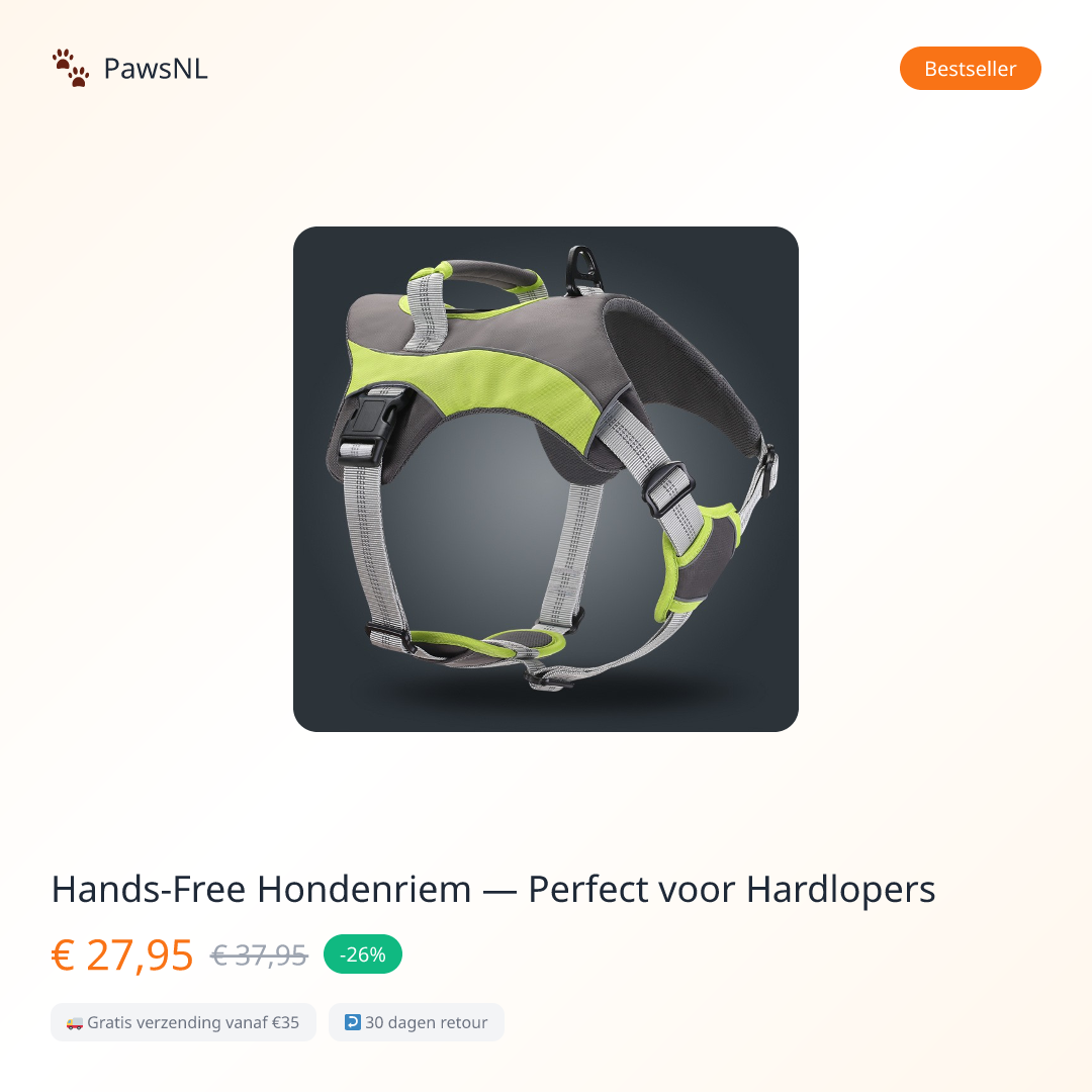 Hands-Free Hondenriem — Perfect voor Hardlopers