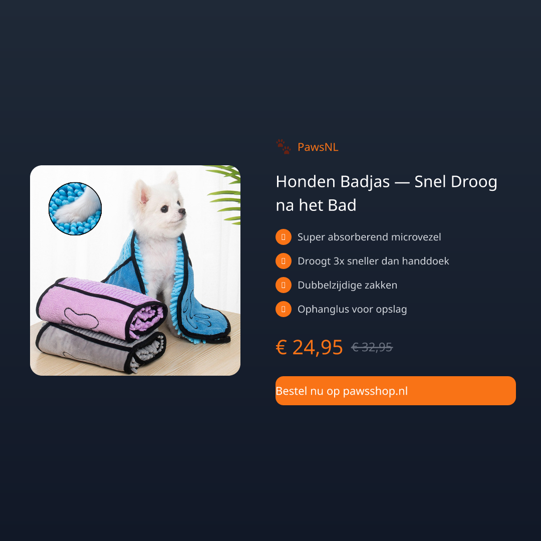 Honden Badjas — Snel Droog na het Bad - thumbnail 2