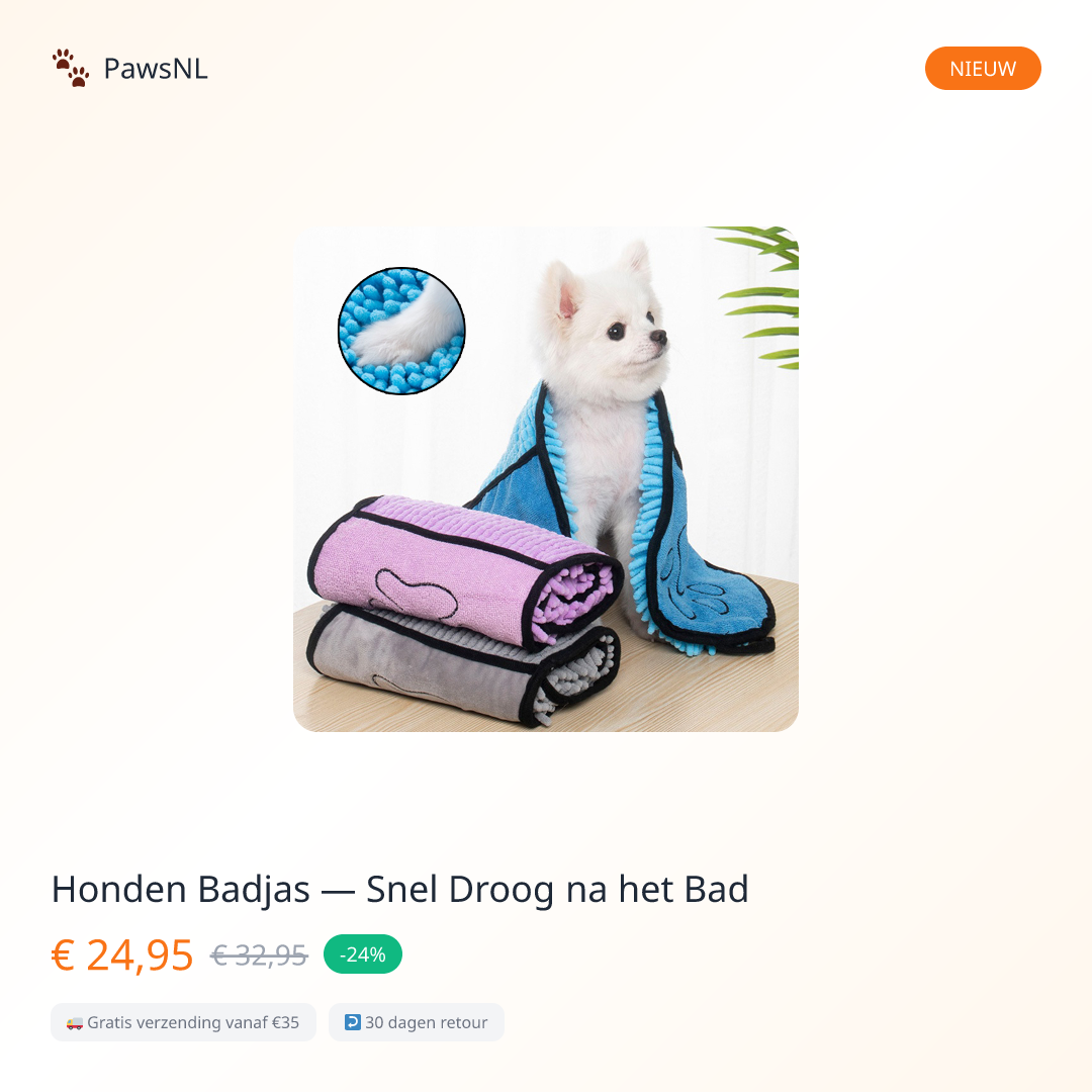 Honden Badjas — Snel Droog na het Bad