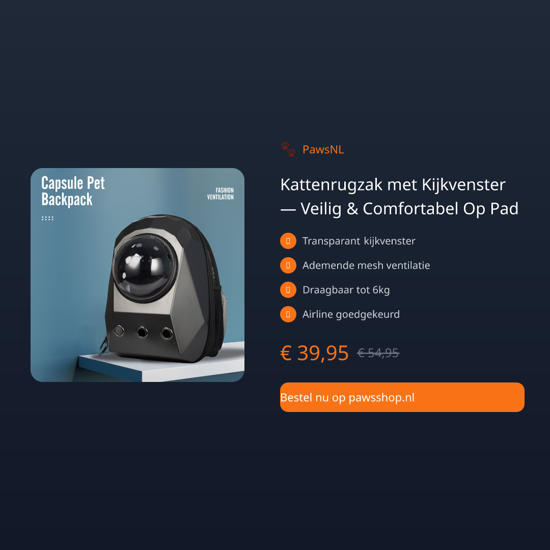 Kattenrugzak met Kijkvenster — Veilig & Comfortabel Op Pad - thumbnail 2
