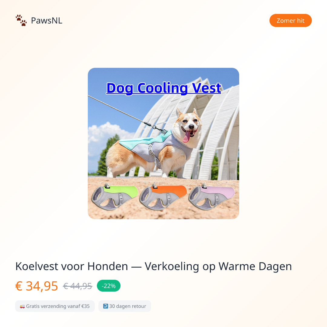 Koelvest voor Honden — Verkoeling op Warme Dagen