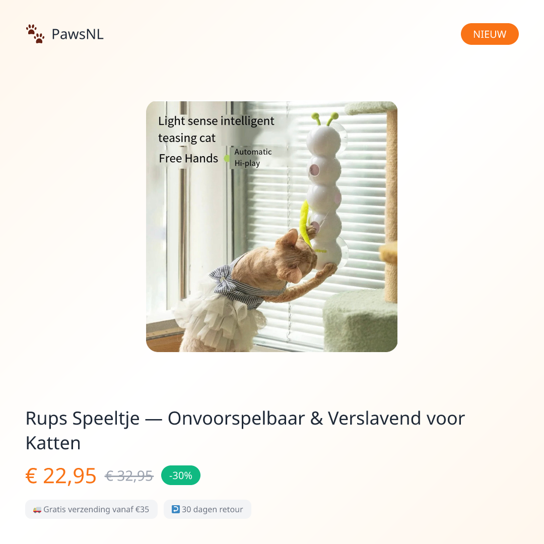 Rups Speeltje — Onvoorspelbaar & Verslavend voor Katten
