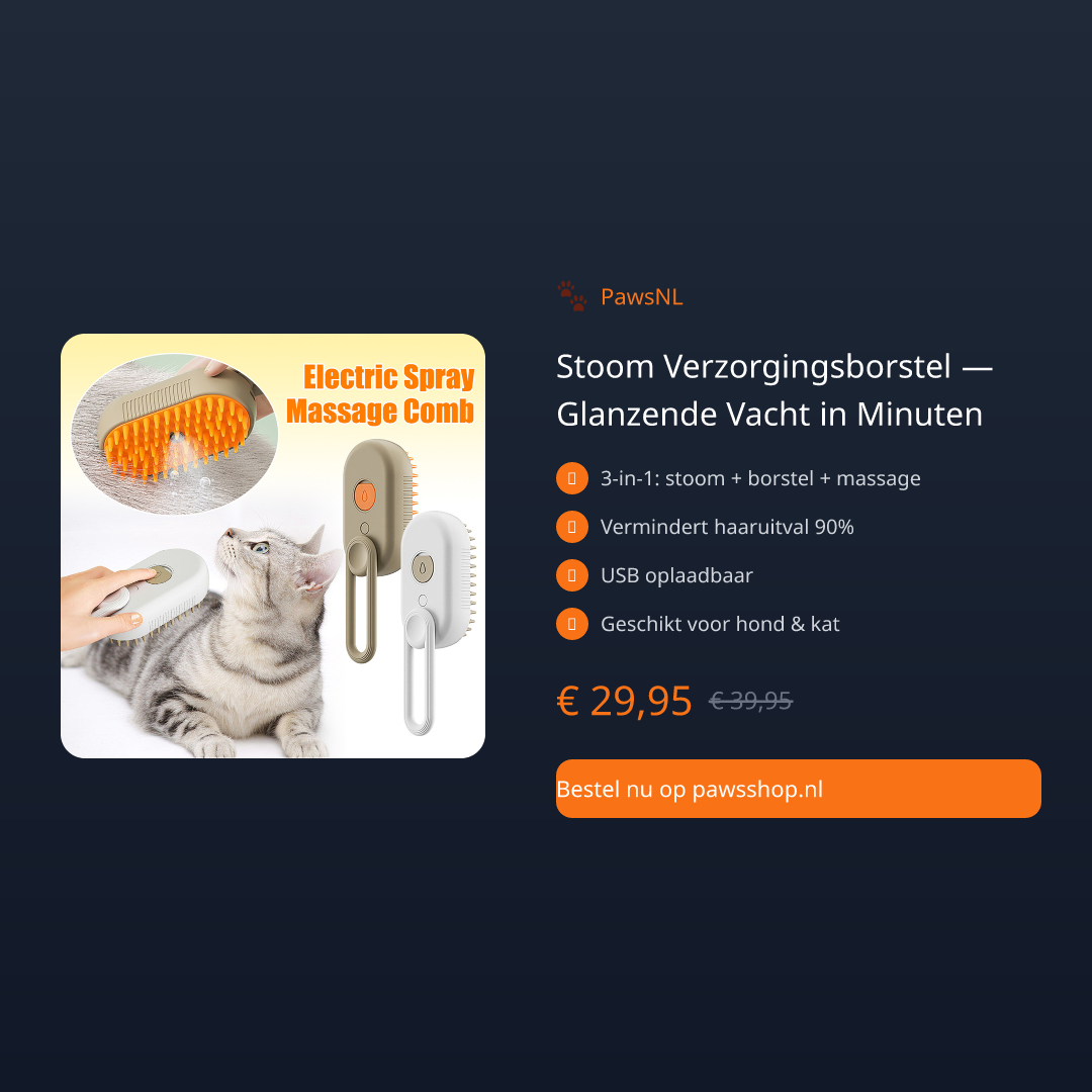 Stoom Verzorgingsborstel — Glanzende Vacht in Minuten - thumbnail 2