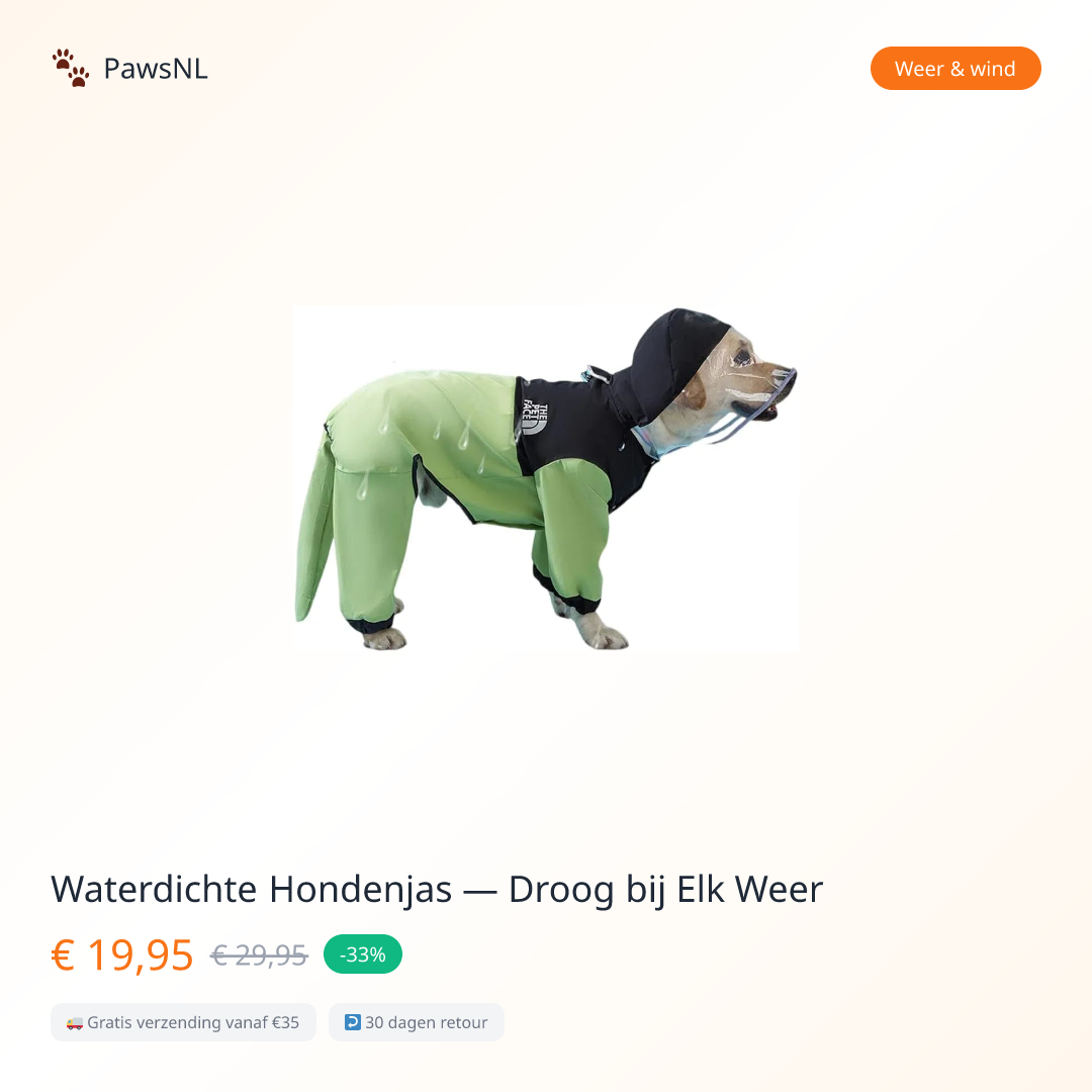 Waterdichte Hondenjas — Droog bij Elk Weer