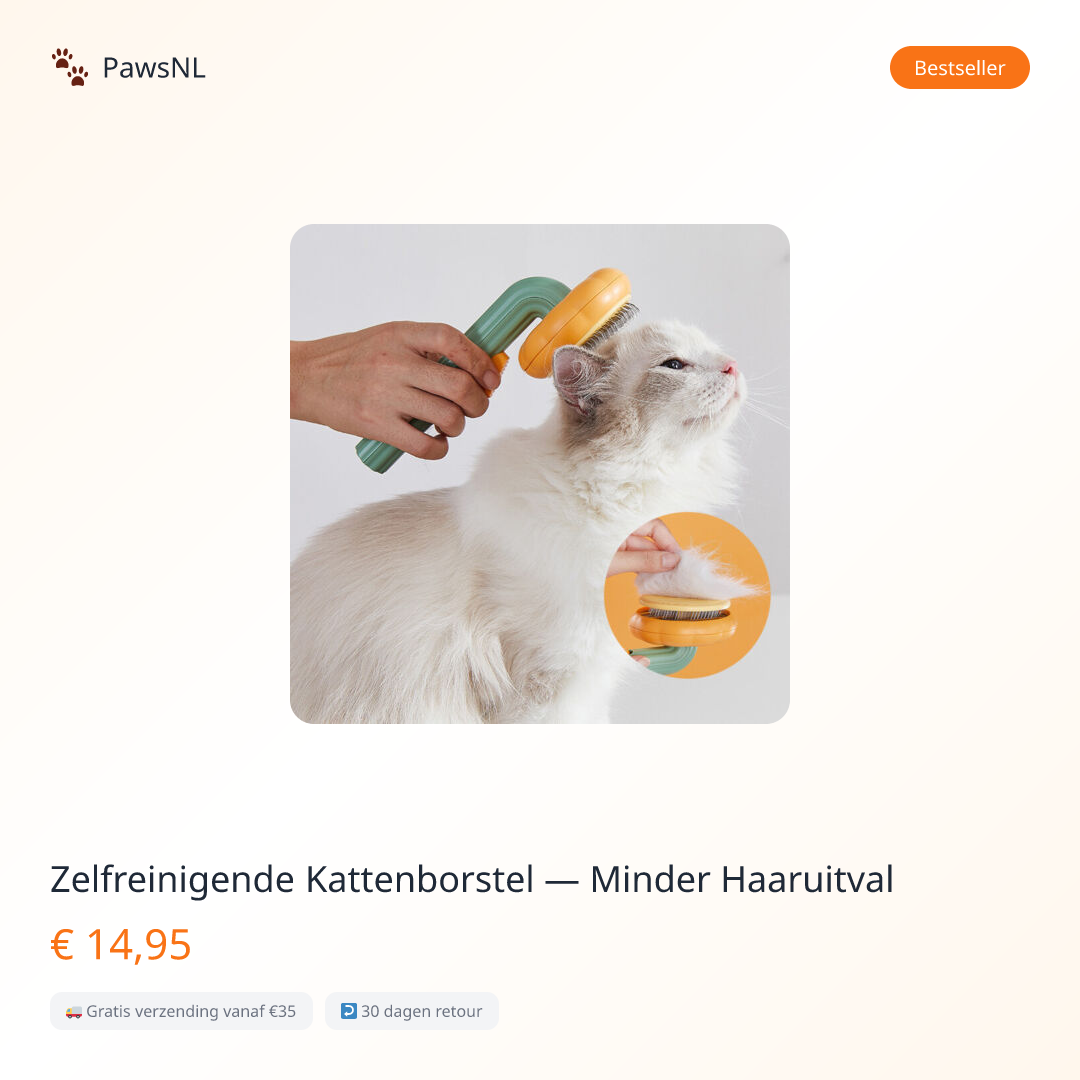 Zelfreinigende Kattenborstel — Minder Haaruitval
